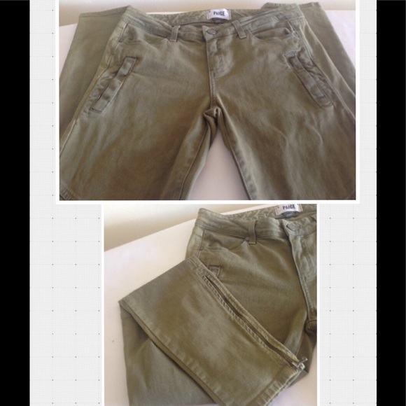 Paige Marley Fatigue Green Ankle Zip SZ 29 - Picture 3 of 8